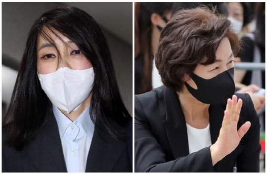 윤석열 국민의힘 대선 후보 부인 김건희씨(왼쪽)와 추미애 전 법무부 장관. 연합뉴스